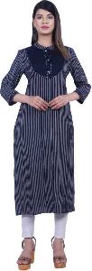 NIT-555 Women Blue Rayon Kurta