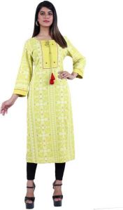 NIT-555 Women Light Green Rayon Kurta