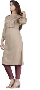 NIT-506 Women Brown Rayon Kurta