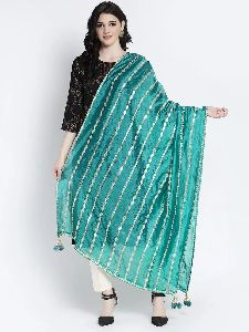 Turquoise Gotta Patti Silk Dupatta