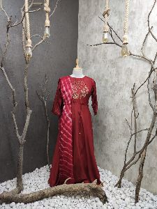 gown with dupatta