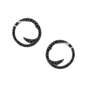 0.72 Ct. Black Diamond Hoop Earrings In 14k White Gold