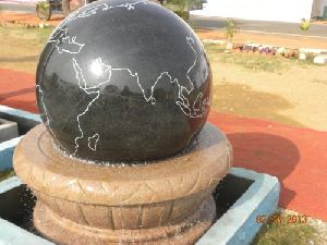 Black Granite Ball Fountain