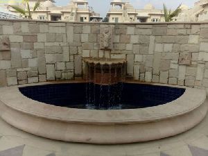 outdoor waterfall fountain