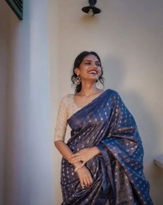 Tassar staple full body Design silk saree