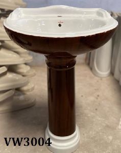 VW3004 Vitrosa Star Gold Series Pedestal Wash Basin