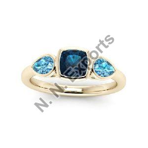 925 Sterling Silver London & Swiss Blue Topaz Ring