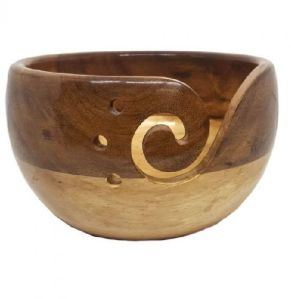 wooden yarn bowl