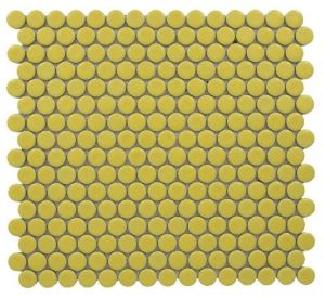 Penny Rounds Glossy Yellow Mosaic Tiles