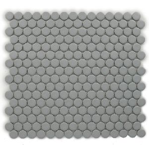 Penny Rounds Matt Grey Mosaic Tiles