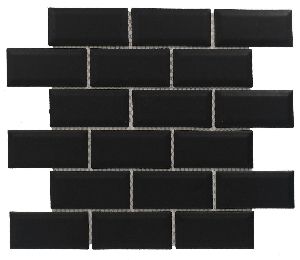 Rectangle Matt Black Mosaic Tiles