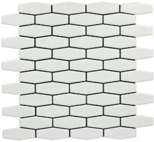 Stretch Hexagon Glossy White Mosaic Tiles