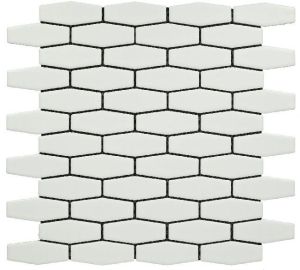 Stretch Hexagon Matt White Mosaic Tiles