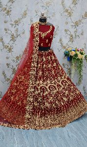 velvet colorful lehenga