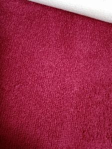 Laminated Maroon Cotton Terry Fabric