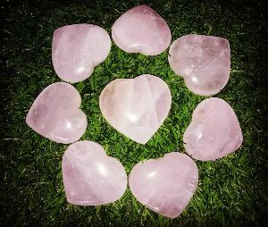 Rose Quartz Puffy Heart