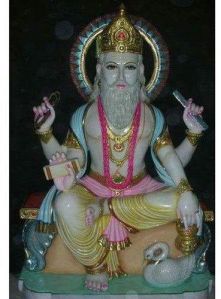 Marble Vishwakarma Statue