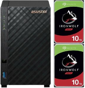 Asustor AS1102T 2-Bay NAS 20TB Seagate Ironwolf Drives Fully Assembled