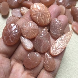 Peach Moonstone Cabochon Gemstone