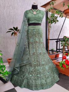 Semi Stitched Adda Silk Lehenga