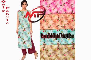 Rayon Slub Digital Print Fabric