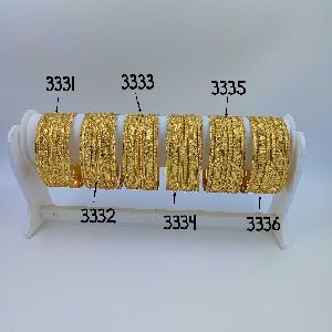 5mm 3mm gold plated brass bangles set