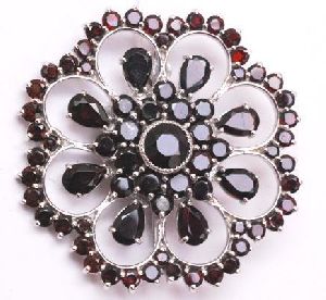 Garnet Silver Brooches