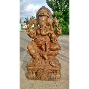 Wooden Ganpati Statue