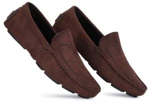 Mens Dark Brown Leather Driving Loafers