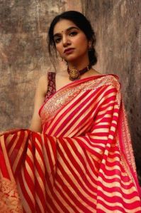 Red Kanjivaram Jacquard Silk Saree