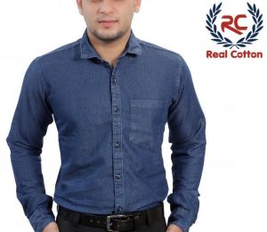 Real Cotton Plain Denim Shirt