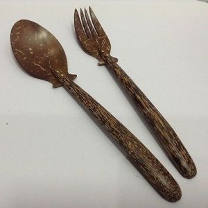 Coconut Shell Spoon and Fork