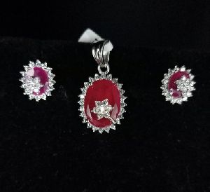 CZ Diamond Pendant Set