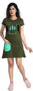 Women Dark Green Nightshirts