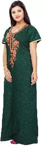 Women Dark Green Nighty