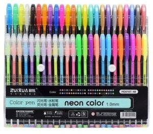 Neon color glitter pen