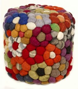 Woolen felted balls rugs