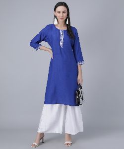 Women Rayon A-Line Solid Kurta