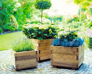 Wooden Flower Pot