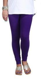 Purple Cotton Lycra Churidar Leggings