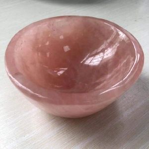 Rose quartz bowl