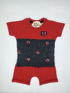 Zeoo Boys Red & Black Fancy Baba Suit