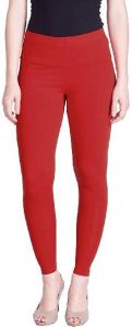 Red Ankle Length Leggings