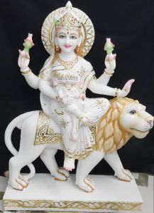 Marble Nav Durga Statue