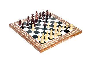 wooden inlaid folding chess box