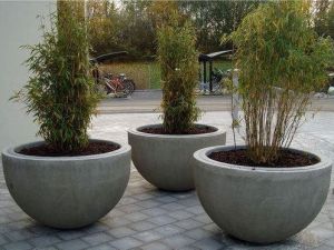 Round Concrete Flower Pot