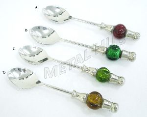 Stainless Steel Glass Beaded Spoons