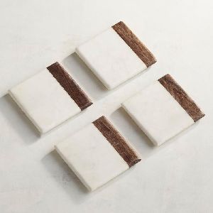 Wood and Marble Coaster