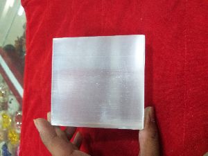 Selenite Stone Square Plate