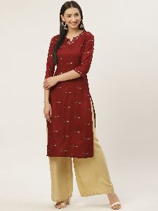 Womens Pure Cotton Classic Print Long Kurta